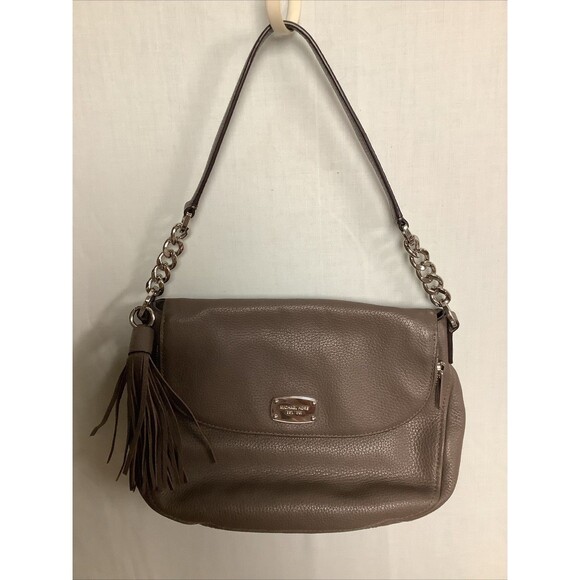 Michael Kors Bedford Crossbody Boho Zip Flap Handbag Organizer  Mushroom - Picture 1 of 16